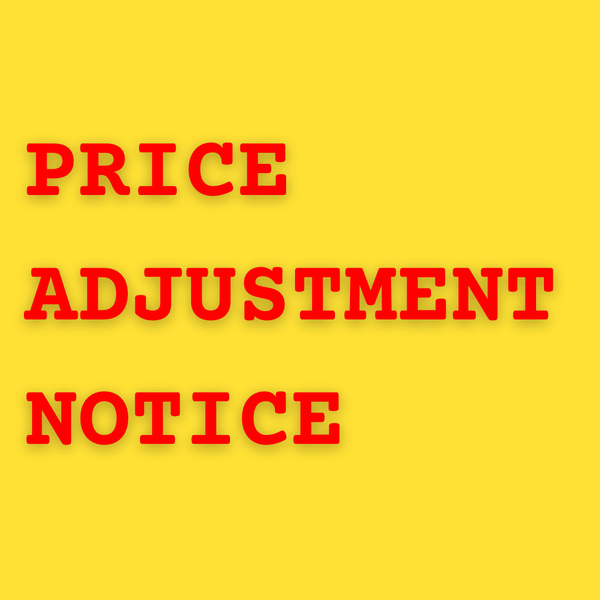 Important notice - Price adjustment notice!