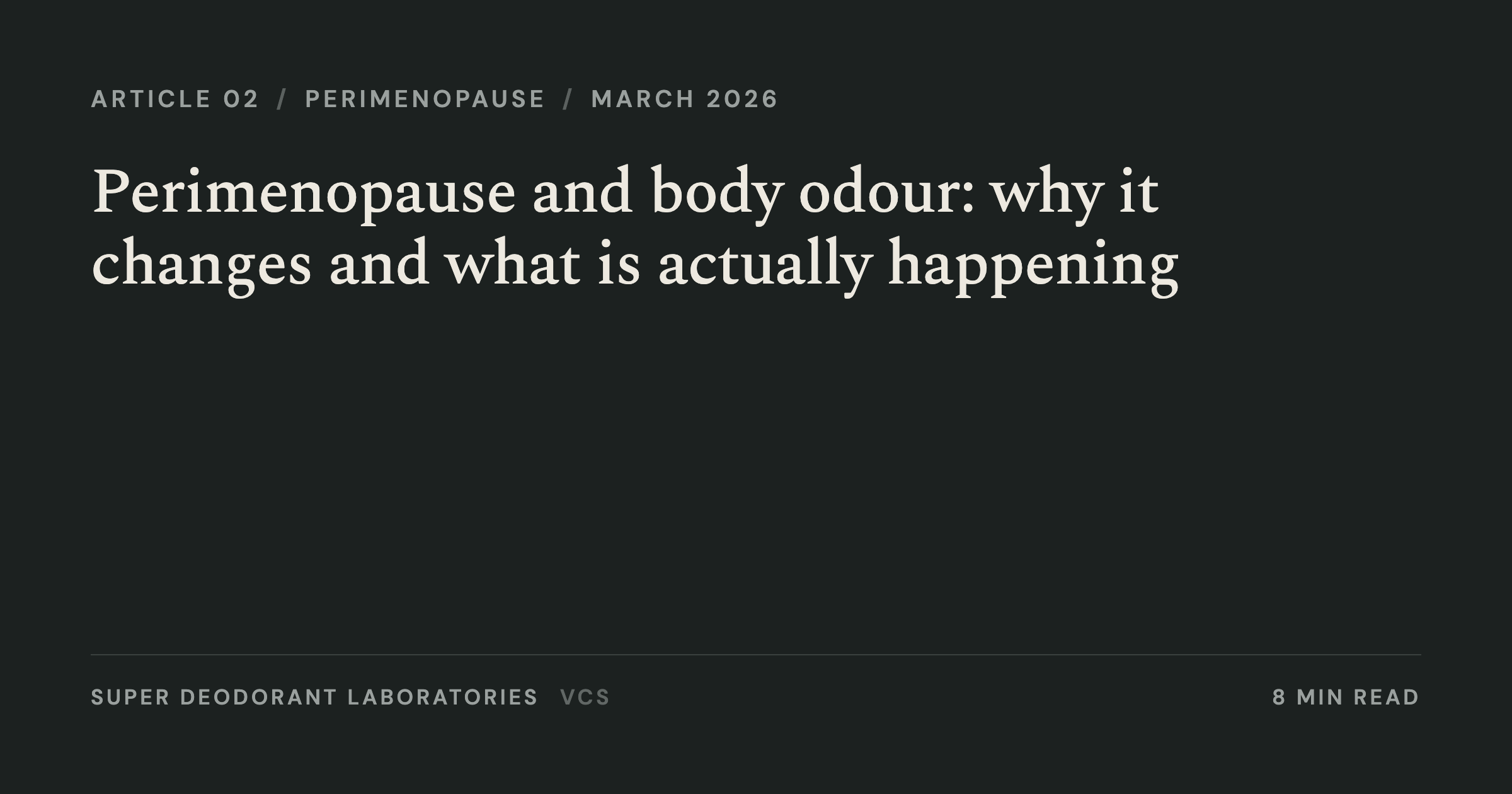 Perimenopause and body odour: why it changes and what is actually happening
