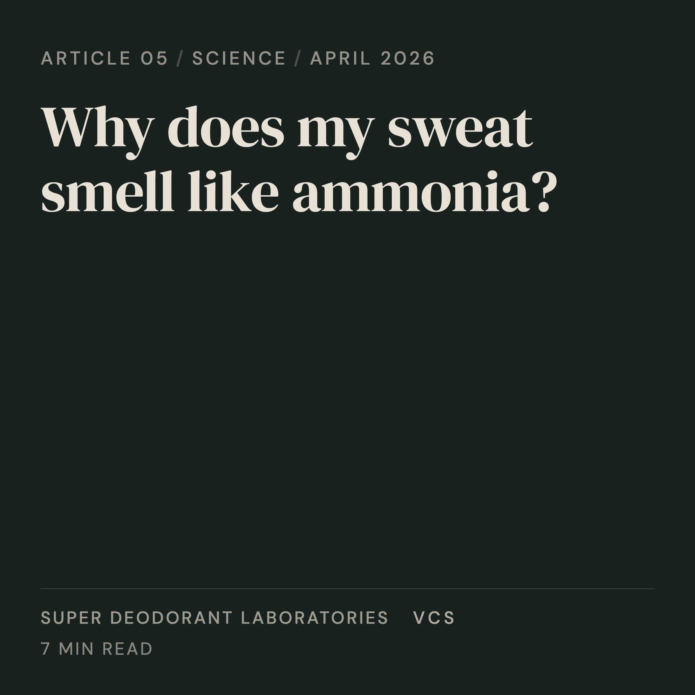 Why does my sweat smell like ammonia: exercise metabolism and body odour explained by SD Labs
