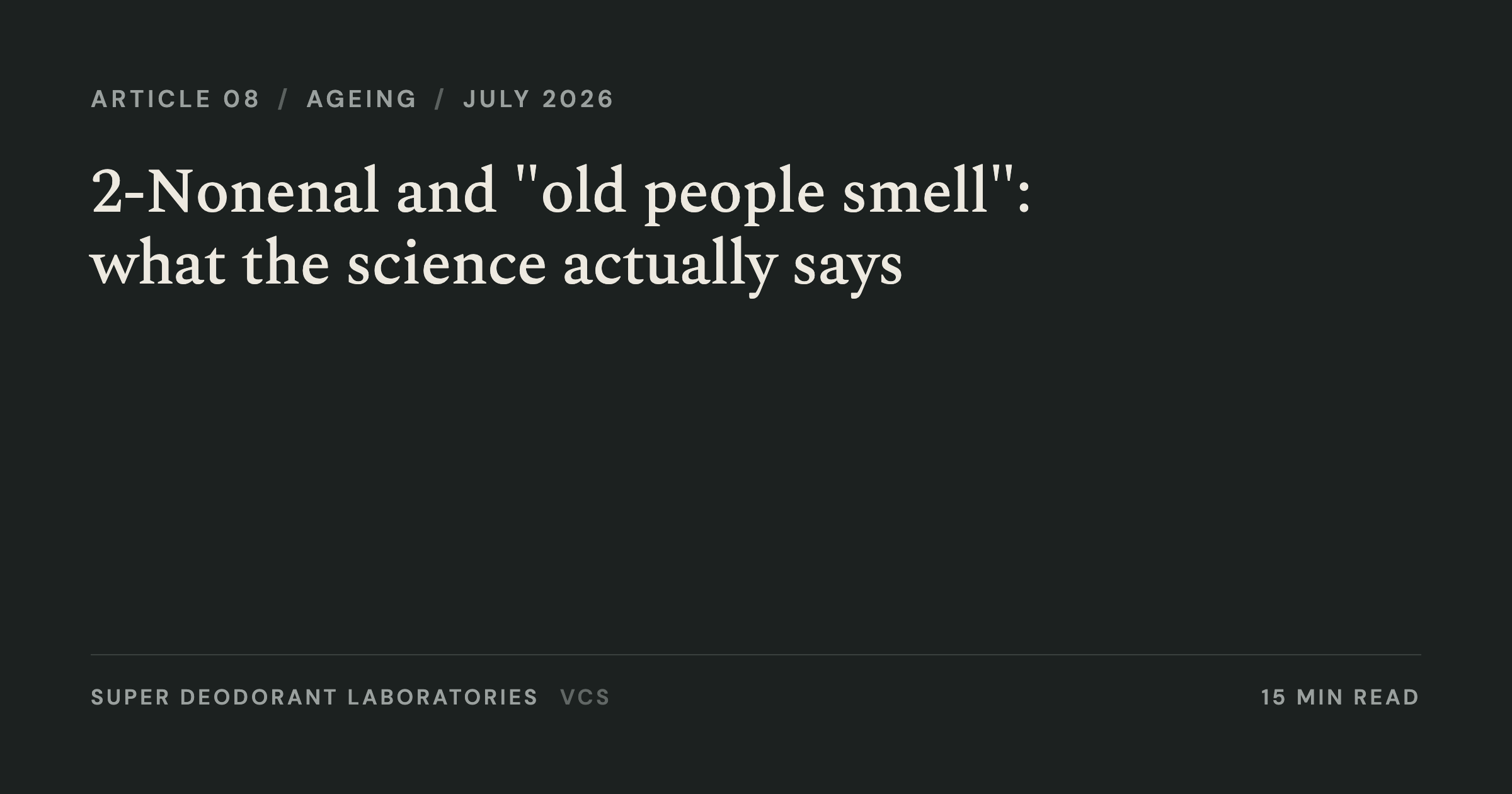 2-Nonenal and "old people smell": what the science actually says