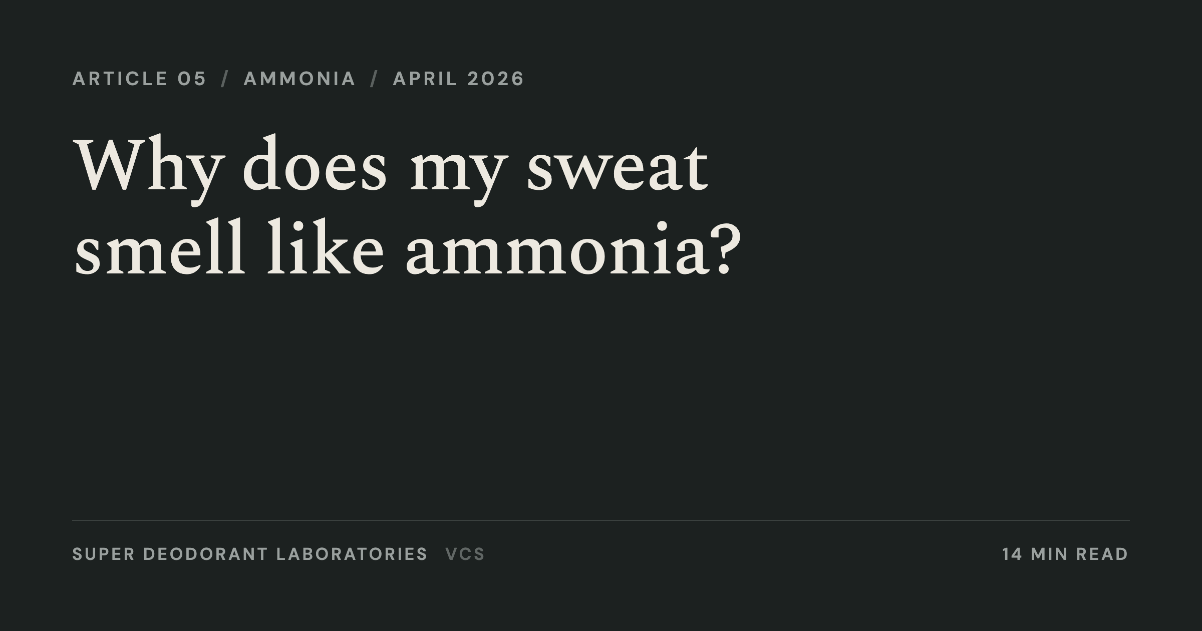 Why does my sweat smell like ammonia?